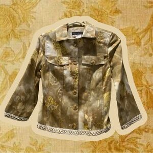 Franco Mirabelli Abstract Print Lightweight Jacket – Size 4